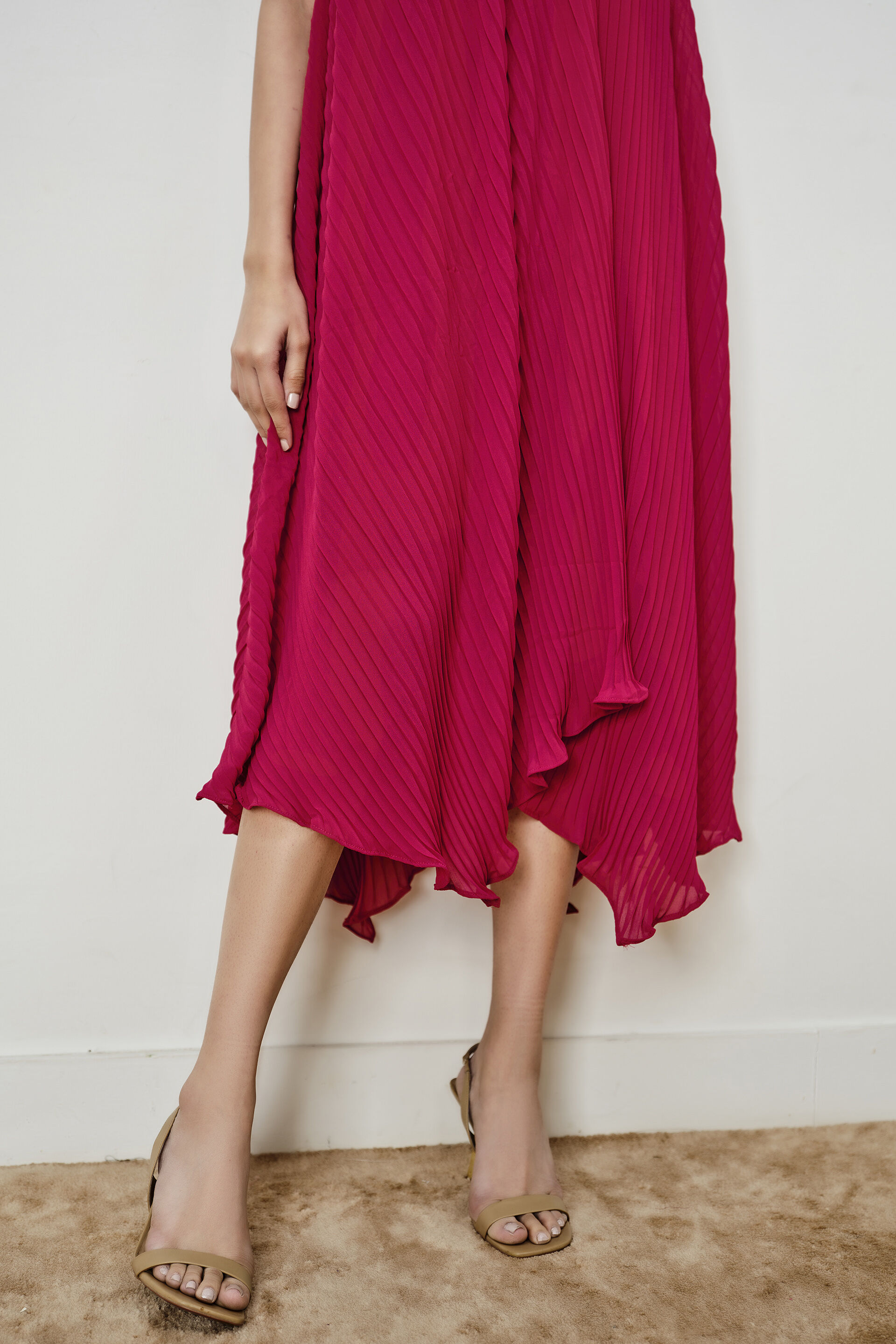 Garnet Hour Asymmetric Dress, Wine, image 5